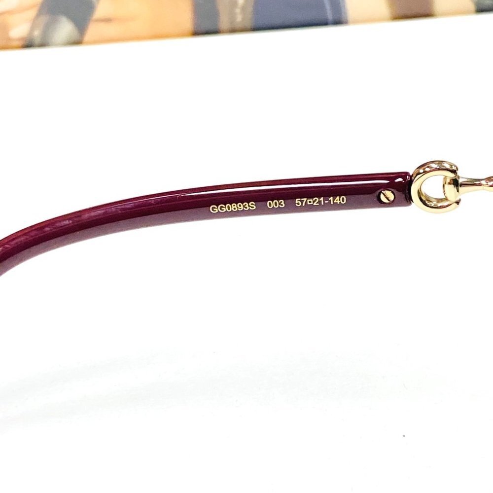 NWT Gucci GG0893S-003 Red Oversized 57mm Sunglasses - Picture 9 of 11
